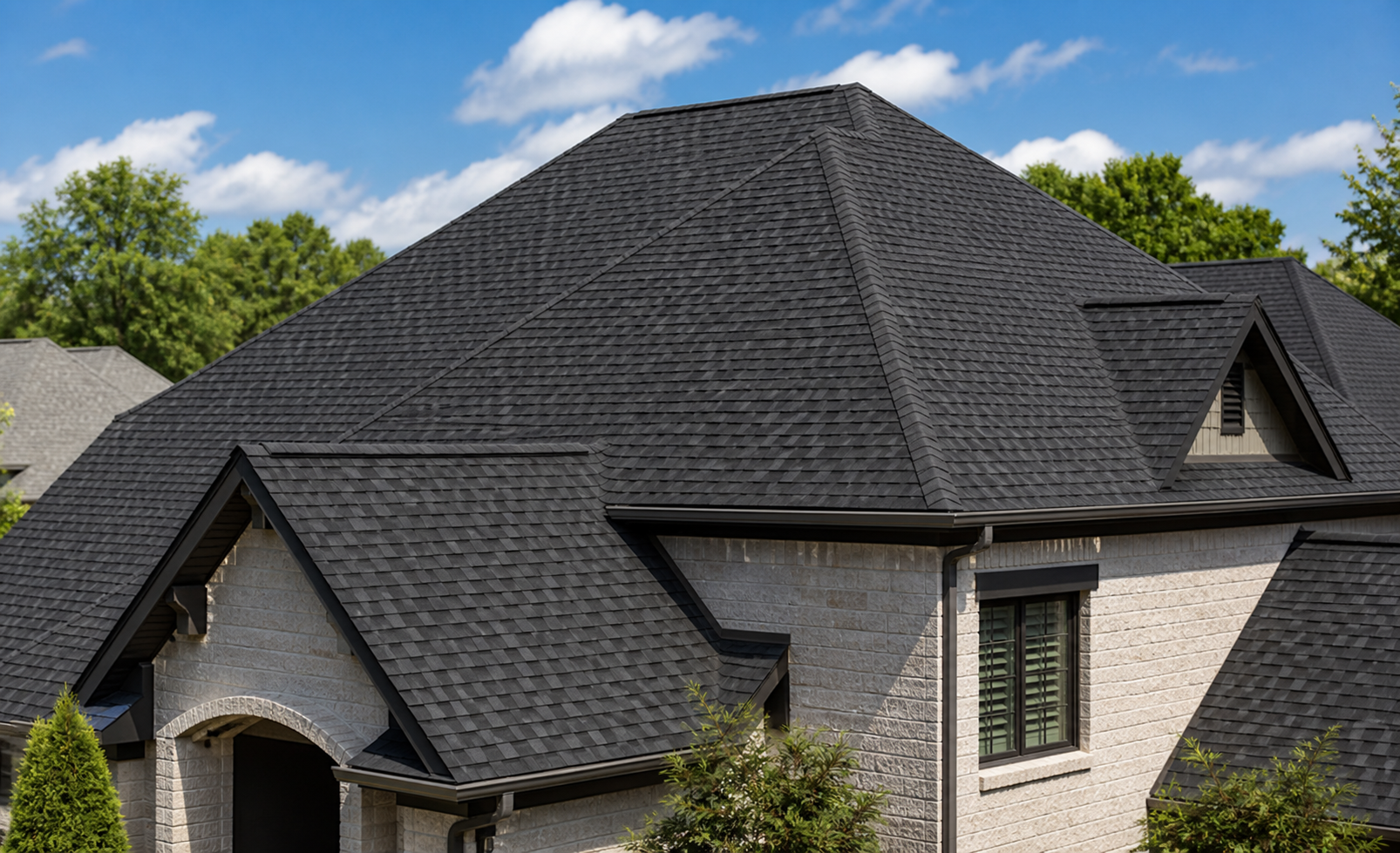 Premium charcoal shingle roof installation — PeakFlow Charlotte NC
