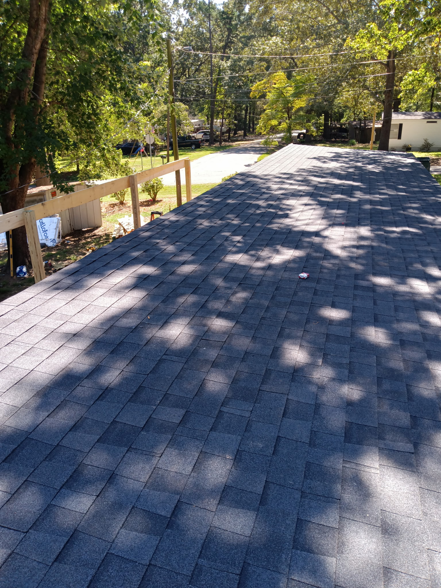 Completed charcoal shingle roof — Charlotte NC